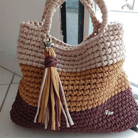 bolsa grande croche fio de malha